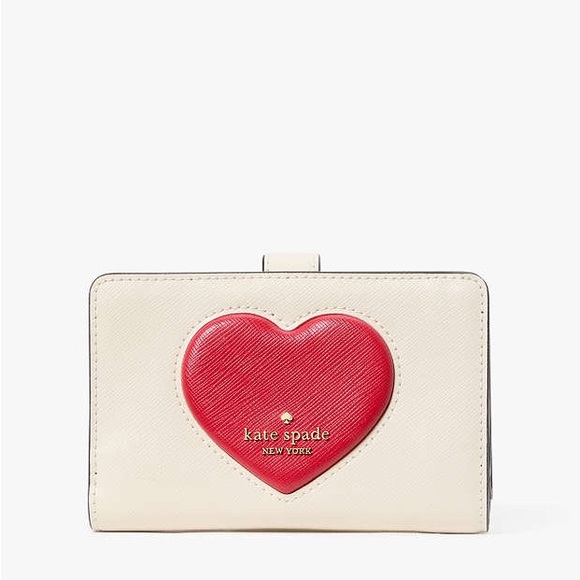 ♠️kate spade Madison Puffy Heart Medium Bifold Wallet,...